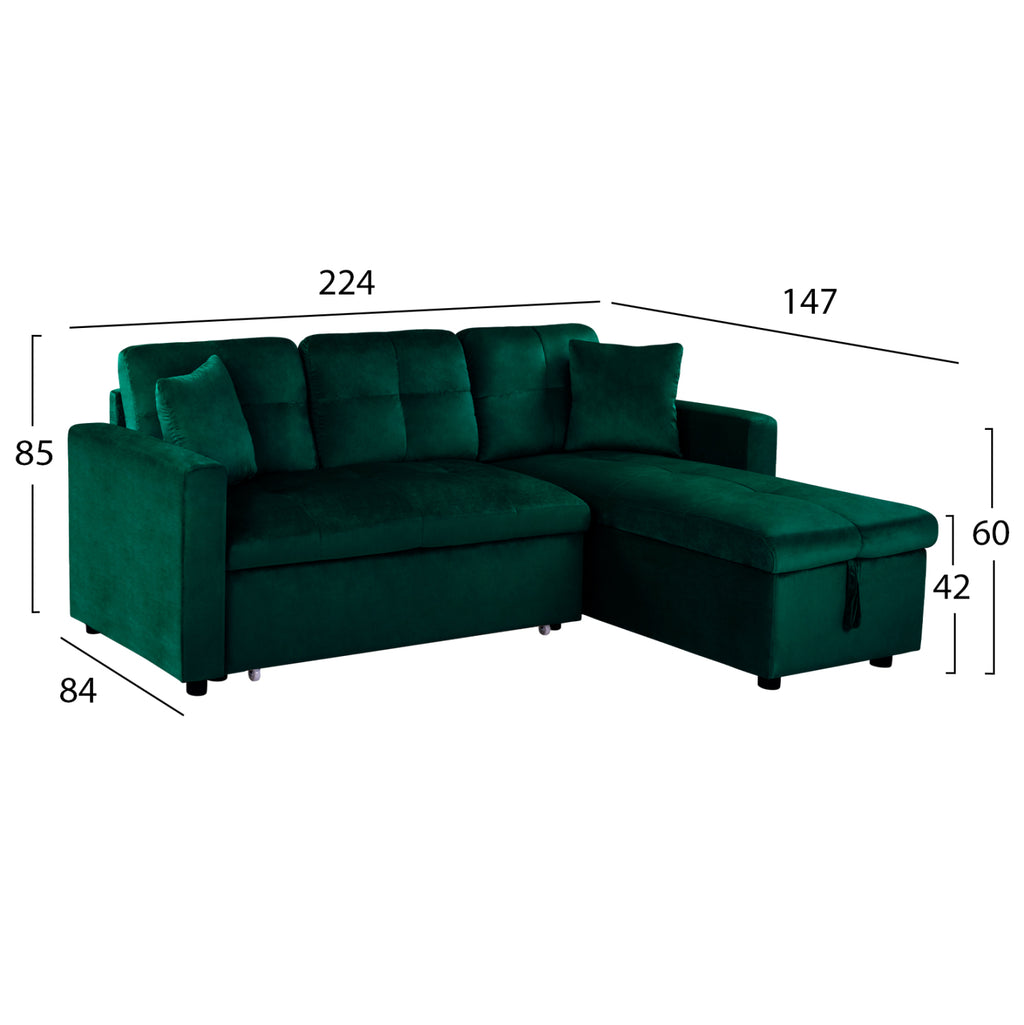 ΚΑΝΑΠΕΣ ΓΩΝΙΑ ΚΡΕΒΑΤΙ WAYNE 224x147x85Υεκ. HM3028.13 ΒΕΛΟΥΔΟ ΚΥΠΑΡΙΣΣΙ