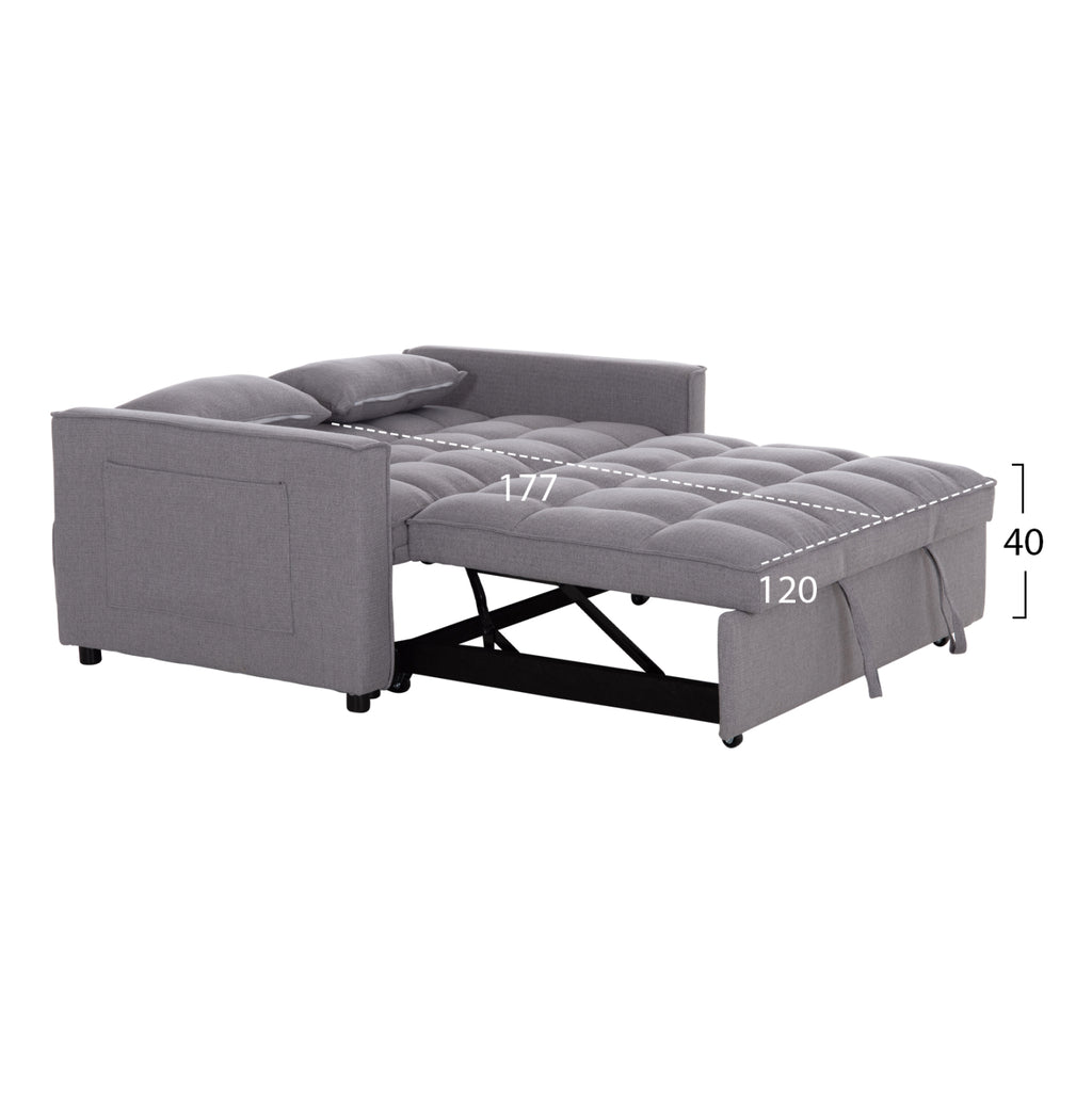 ΚΑΝΑΠΕΣ ΚΡΕΒΑΤΙ 2-ΘΕΣΙΟΣ BORG HM3289.01 ΓΚΡΙ ΥΦΑΣΜΑ 140x100x80Υεκ
