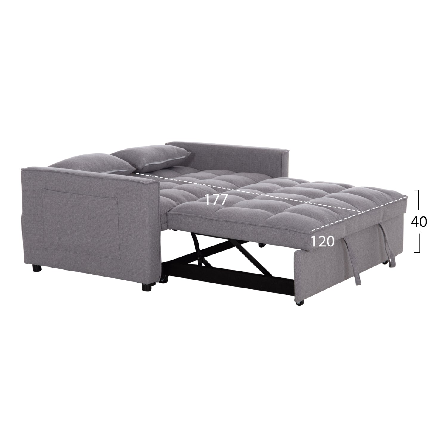ΚΑΝΑΠΕΣ ΚΡΕΒΑΤΙ 2-ΘΕΣΙΟΣ BORG HM3289.01 ΓΚΡΙ ΥΦΑΣΜΑ 140x100x80Υεκ