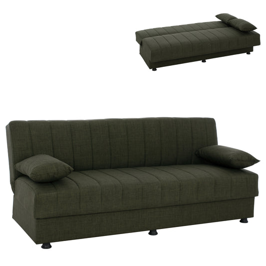 ΚΑΝΑΠΕΣ ΚΡΕΒΑΤΙ ANDRI ΤΡΙΘΕΣΙΟΣ DARK OLIVE HM3239.05 180x72x77 εκ.