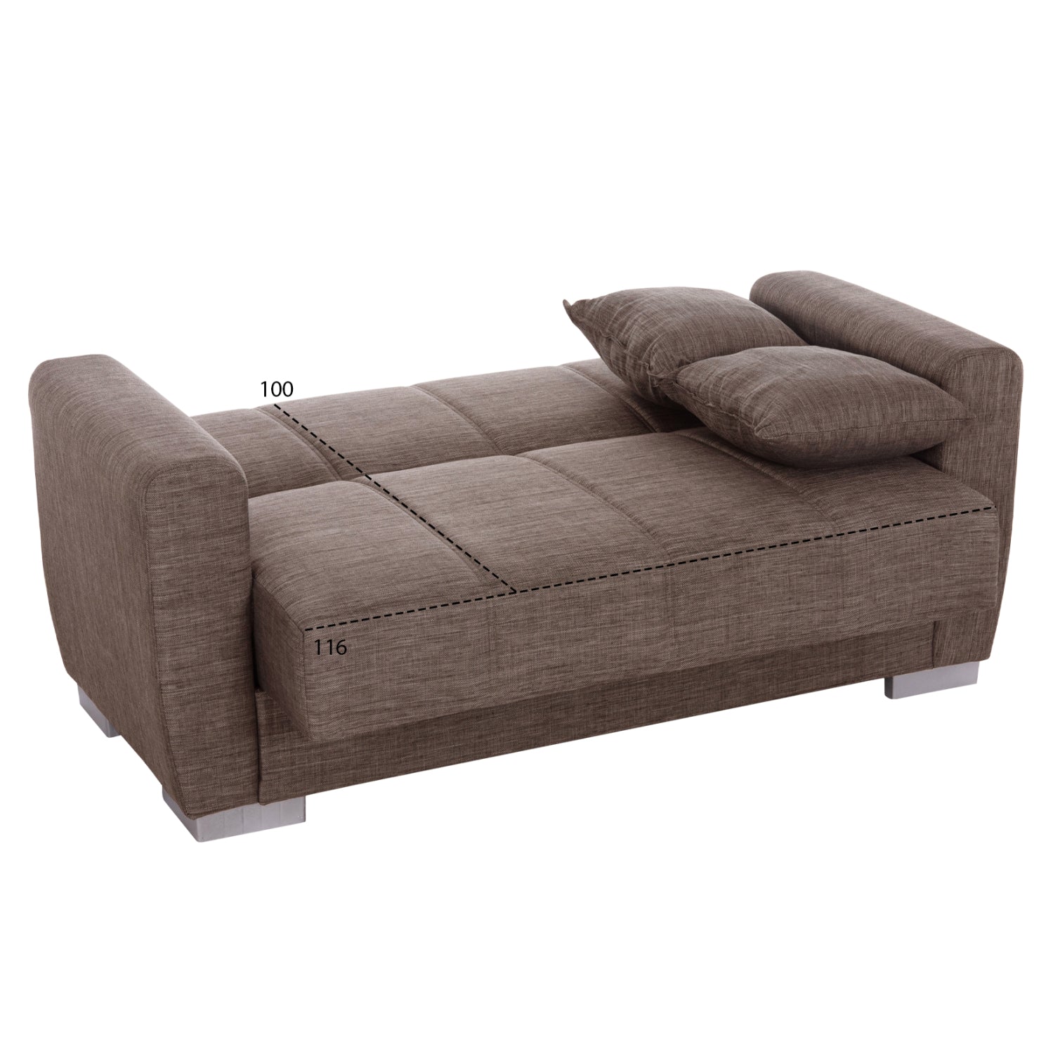 ΚΑΝΑΠΕΣ ΚΡΕΒΑΤΙ POLYA ΔΙΘΕΣΙΟΣ ΚΑΦΕ HM3241.02 153x87x77 εκ.