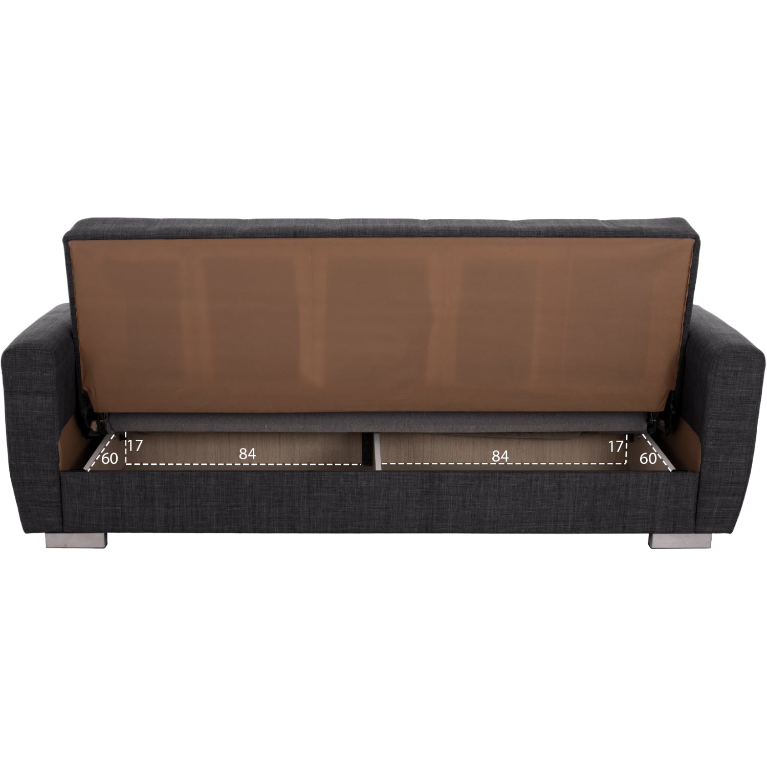 ΚΑΝΑΠΕΣ ΚΡΕΒΑΤΙ POLYA ΤΡΙΘΕΣΙΟΣ HM3240.03 ΓΚΡΙ 215x85x76Υ εκ.