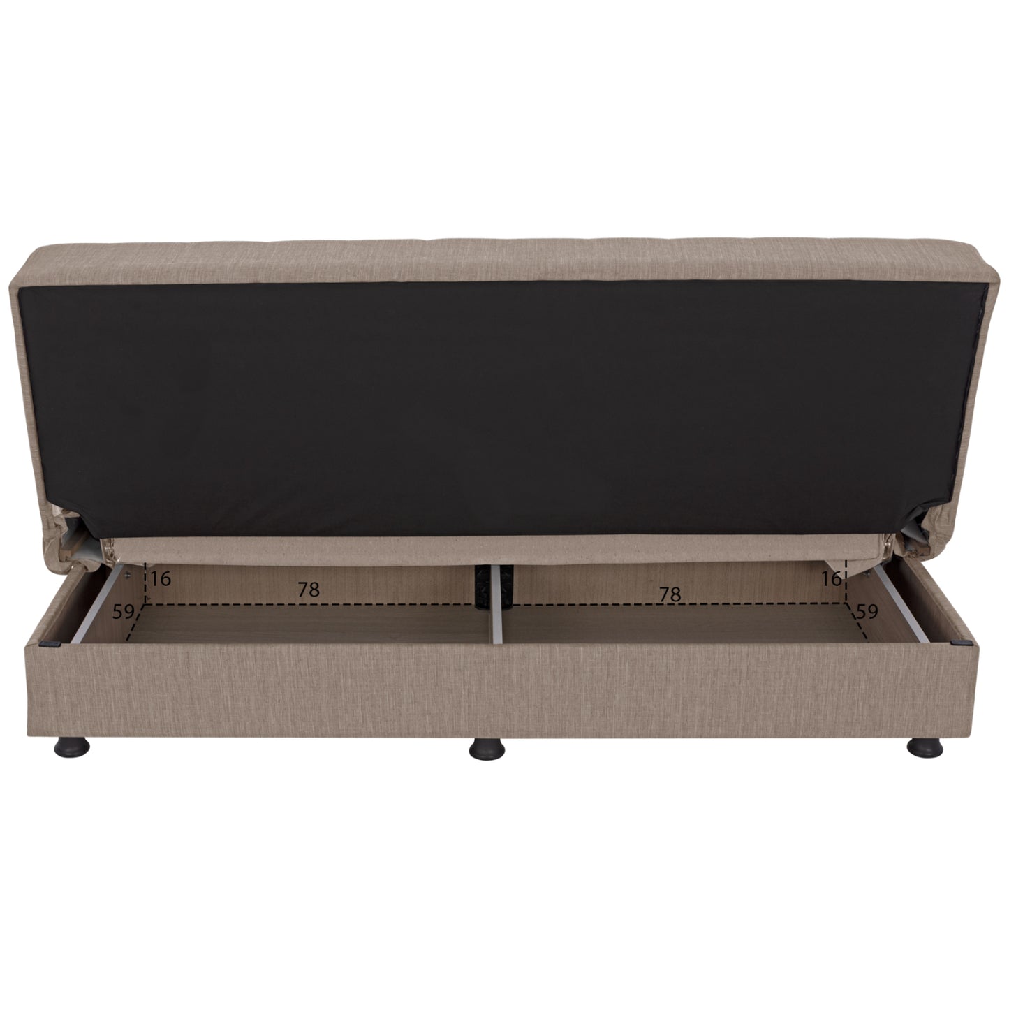 ΚΑΝΑΠΕΣ ΚΡΕΒΑΤΙ ANDRI ΤΡΙΘΕΣΙΟΣ ΜΠΕΖ HM3239.04 180x83x74Υ εκ.