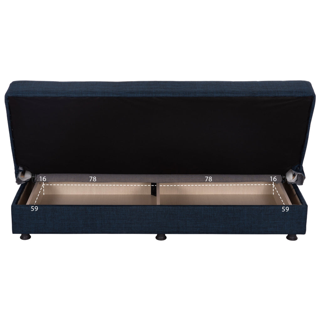 ΚΑΝΑΠΕΣ ΚΡΕΒΑΤΙ ANDRI ΤΡΙΘΕΣΙΟΣ ΜΠΛΕ HM3239.07 180x83x74Y εκ.