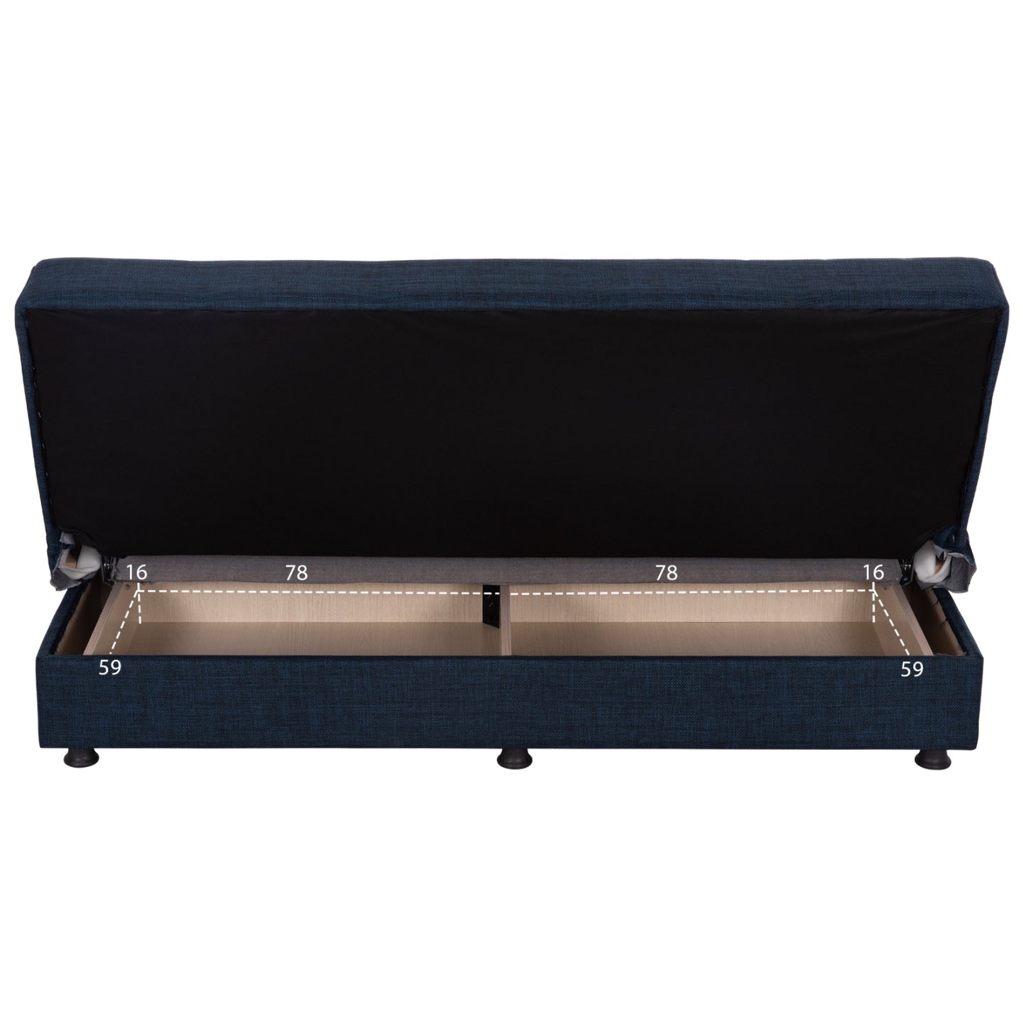 ΚΑΝΑΠΕΣ ΚΡΕΒΑΤΙ ANDRI ΤΡΙΘΕΣΙΟΣ ΜΠΛΕ HM3239.07 180x83x74Y εκ.