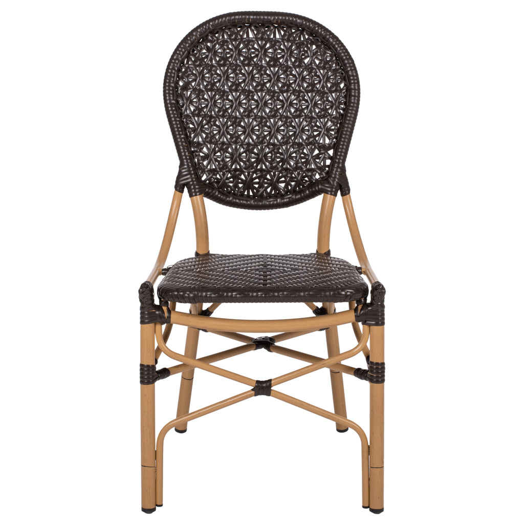 ΚΑΡΕΚΛΑ ΑΛΟΥΜΙΝΙΟΥ BAMBOO LOOK ΜΕ ΚΑΦΕ PE RATTAN HM5925.01 47x58x95Yεκ.