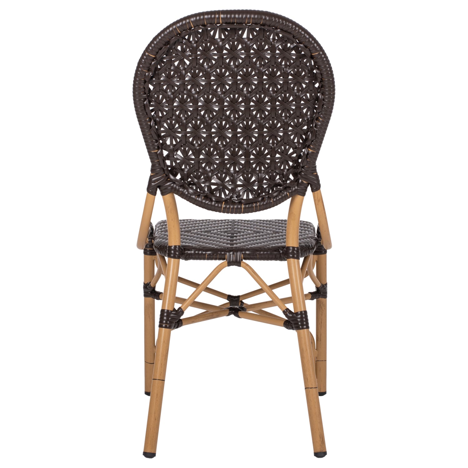 ΚΑΡΕΚΛΑ ΑΛΟΥΜΙΝΙΟΥ BAMBOO LOOK ΜΕ ΚΑΦΕ PE RATTAN HM5925.01 47x58x95Yεκ.