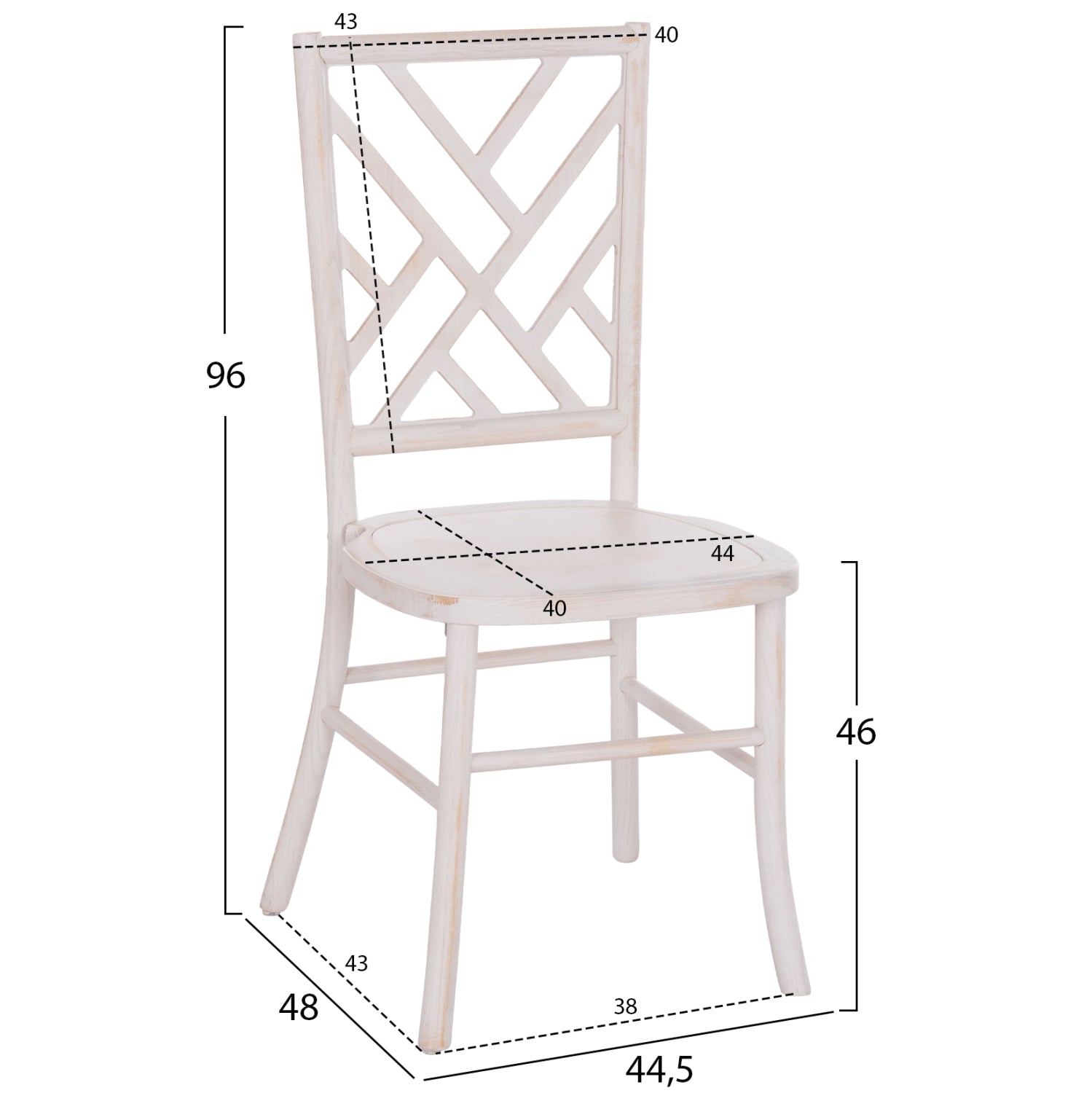 ΚΑΡΕΚΛΑ ΑΠΟ ΞΥΛΟ ΤΟΟΝ WHITE WASH 44.5x48x96Υεκ.HM9410.05