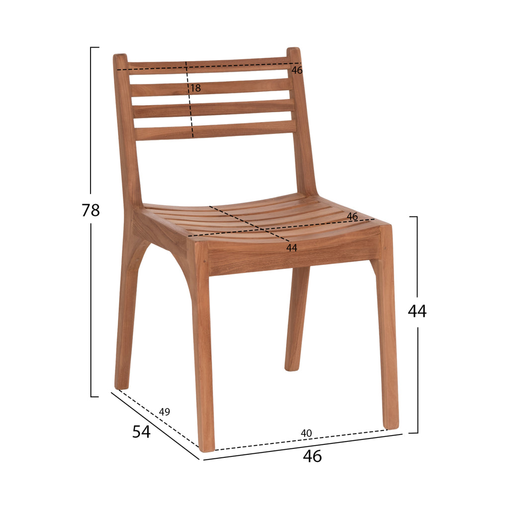 ΚΑΡΕΚΛΑ ΕΞΩΤ.ΧΩΡΟΥ PAVEL HM6615 ΞΥΛΟ TEAK--ΦΥΣΙΚΟ ΧΡΩΜΑ 46x54x78Υεκ.