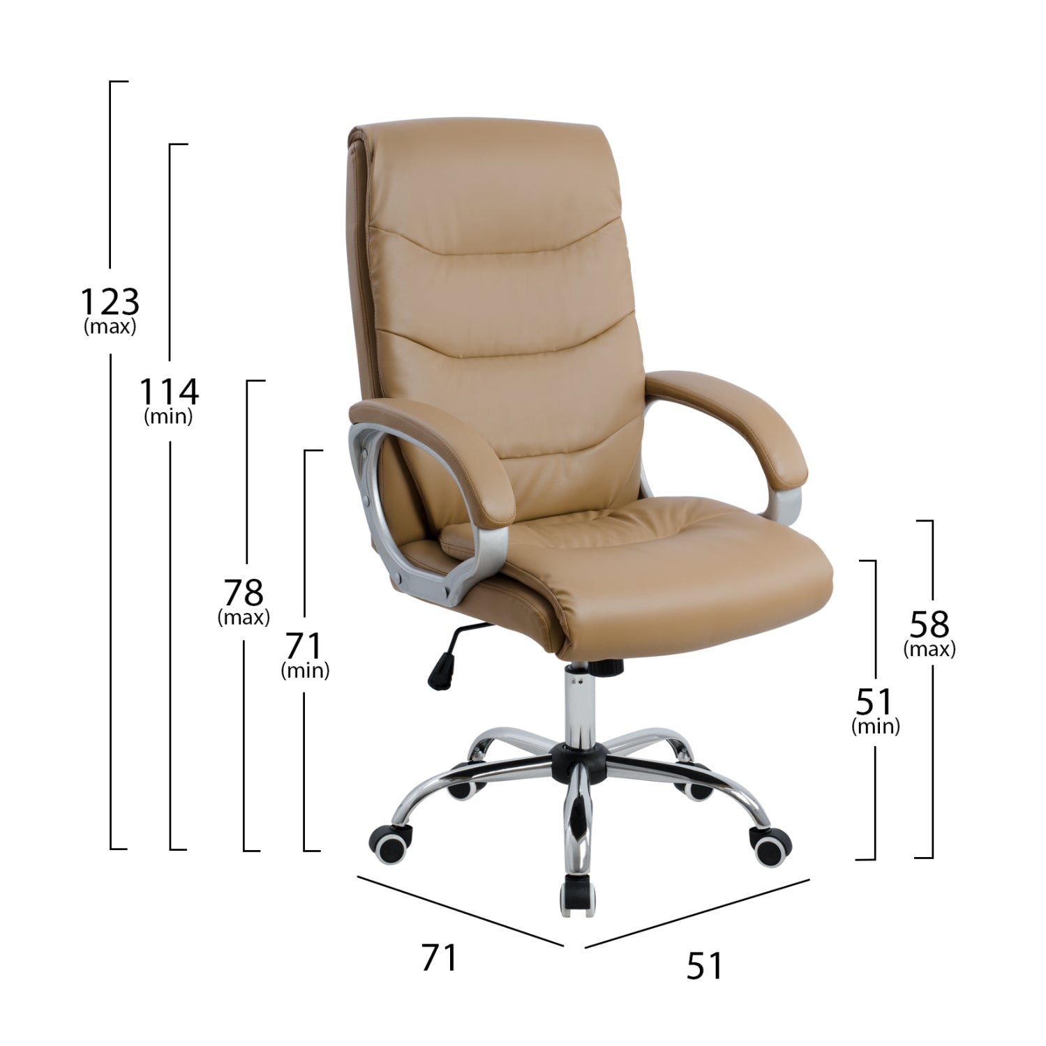 ΚΑΡΕΚΛΑ ΓΡΑΦΕΙΟΥ ZAMORA ΔΙΕΥΘΥΝΤΙΚΗ HM1087.09 ΣΕ CAMEL ΧΡΩΜΑ 51x71x123 εκ.