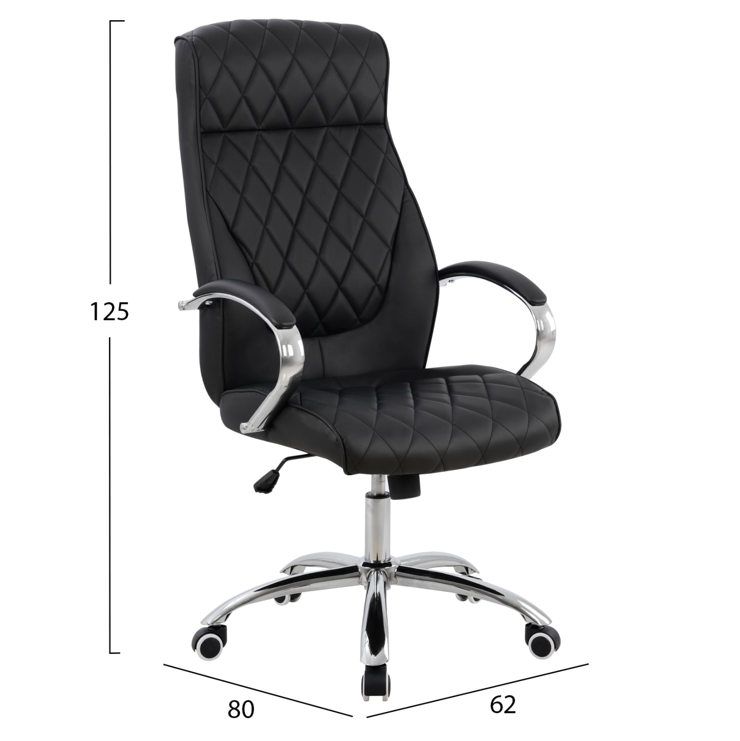 ΚΑΡΕΚΛΑ ΓΡΑΦΕΙΟΥ SHALY HM1098.01 PU ΣΕ ΜΑΥΡΟ 62x80x125Υεκ