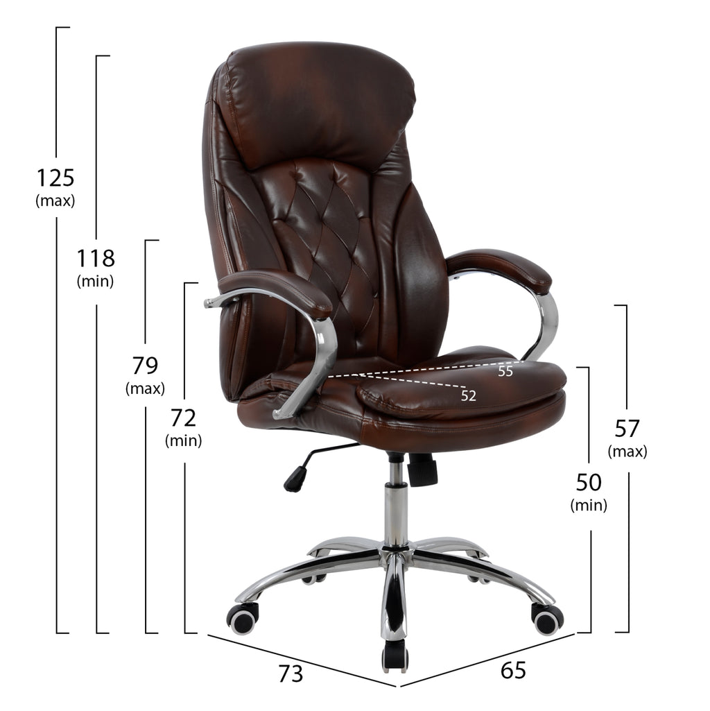 ΚΑΡΕΚΛΑ ΓΡΑΦΕΙΟΥ LANISHA HM1099.09 PU ΣΕ ΚΑΦΕ 65x73x125Υεκ