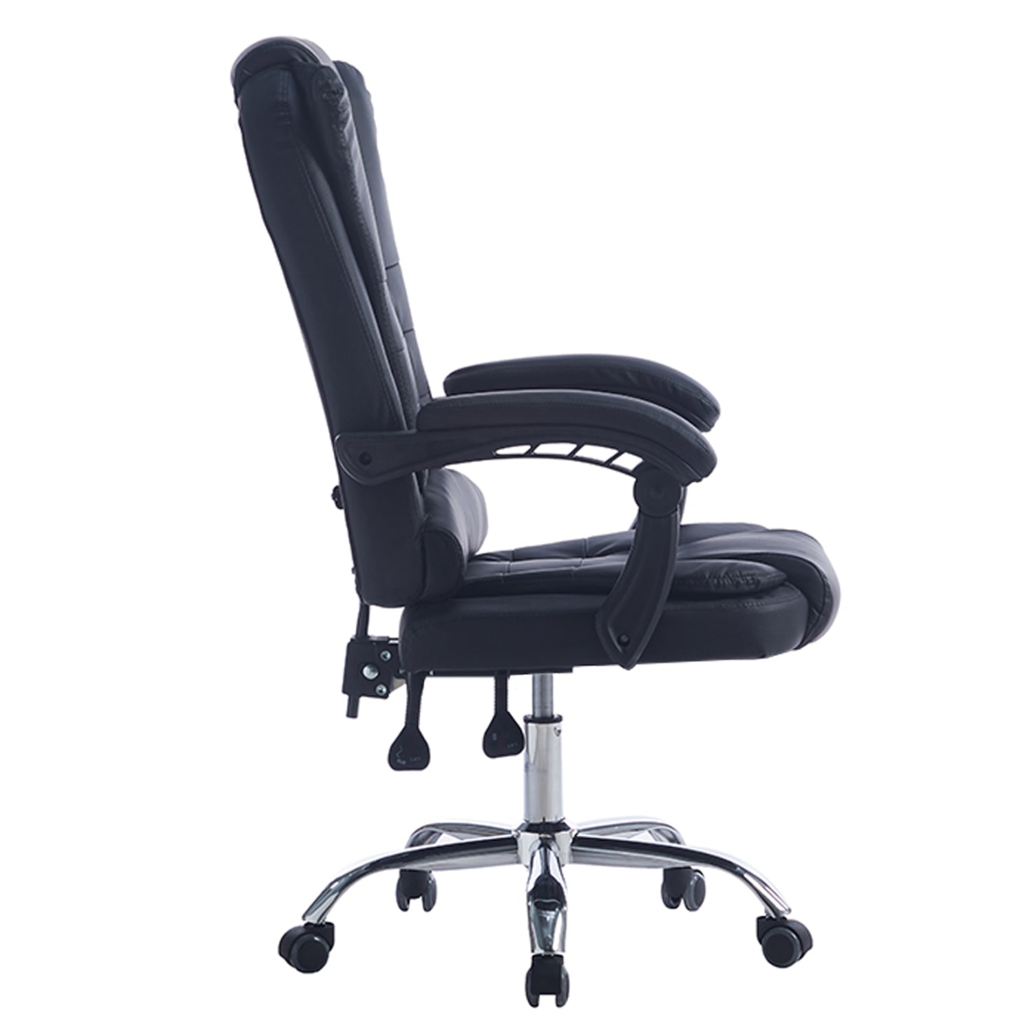 ΚΑΡΕΚΛΑ ΓΡΑΦΕΙΟΥ ΔΙΕΥΘΥΝΤΙΚΗ KYRON HM1221.01 ΜΑΥΡO PU--ΒΑΣΗ ΧΡΩΜΙΟΥ 65x46x112Υεκ