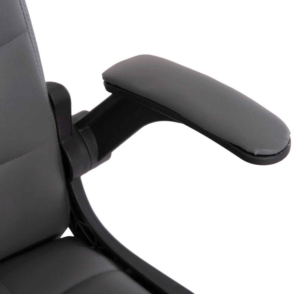 ΚΑΡΕΚΛΑ ΓΡΑΦΕΙΟΥ PORTIMA HM1197.03 ΓΚΡΙ PVC-ΜΑΥΡΟΣ ΣΚΕΛΕΤΟΣ & ΒΑΣΗ 66.5x60x97Υεκ