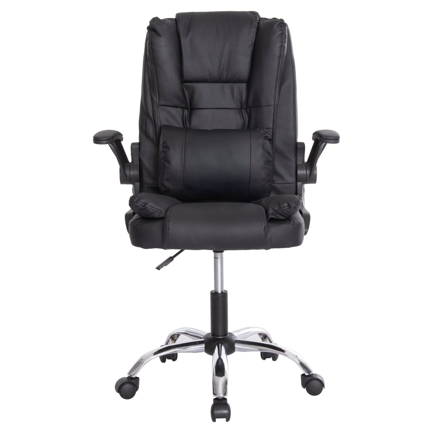 ΚΑΡΕΚΛΑ ΓΡΑΦΕΙΟΥ CANAN HM1201 ΜΑΥΡO PVC-ΒΑΣΗ ΧΡΩΜΙΟΥ 66x61x105Υεκ.