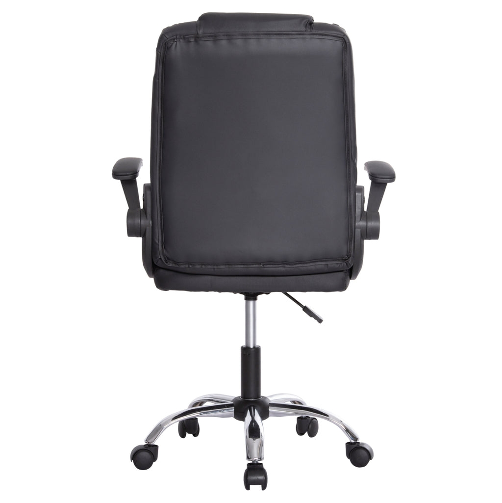 ΚΑΡΕΚΛΑ ΓΡΑΦΕΙΟΥ CANAN HM1201 ΜΑΥΡO PVC-ΒΑΣΗ ΧΡΩΜΙΟΥ 66x61x105Υεκ.