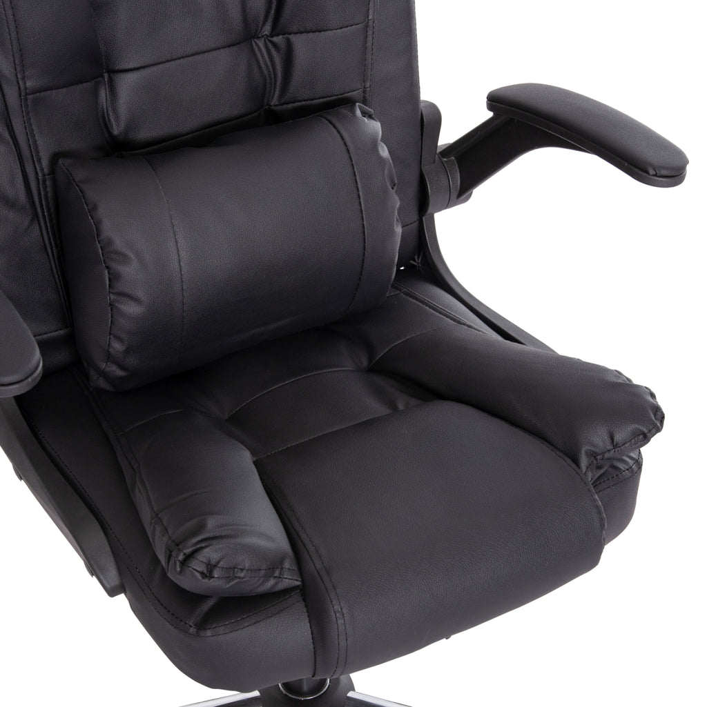 ΚΑΡΕΚΛΑ ΓΡΑΦΕΙΟΥ CANAN HM1201 ΜΑΥΡO PVC-ΒΑΣΗ ΧΡΩΜΙΟΥ 66x61x105Υεκ.