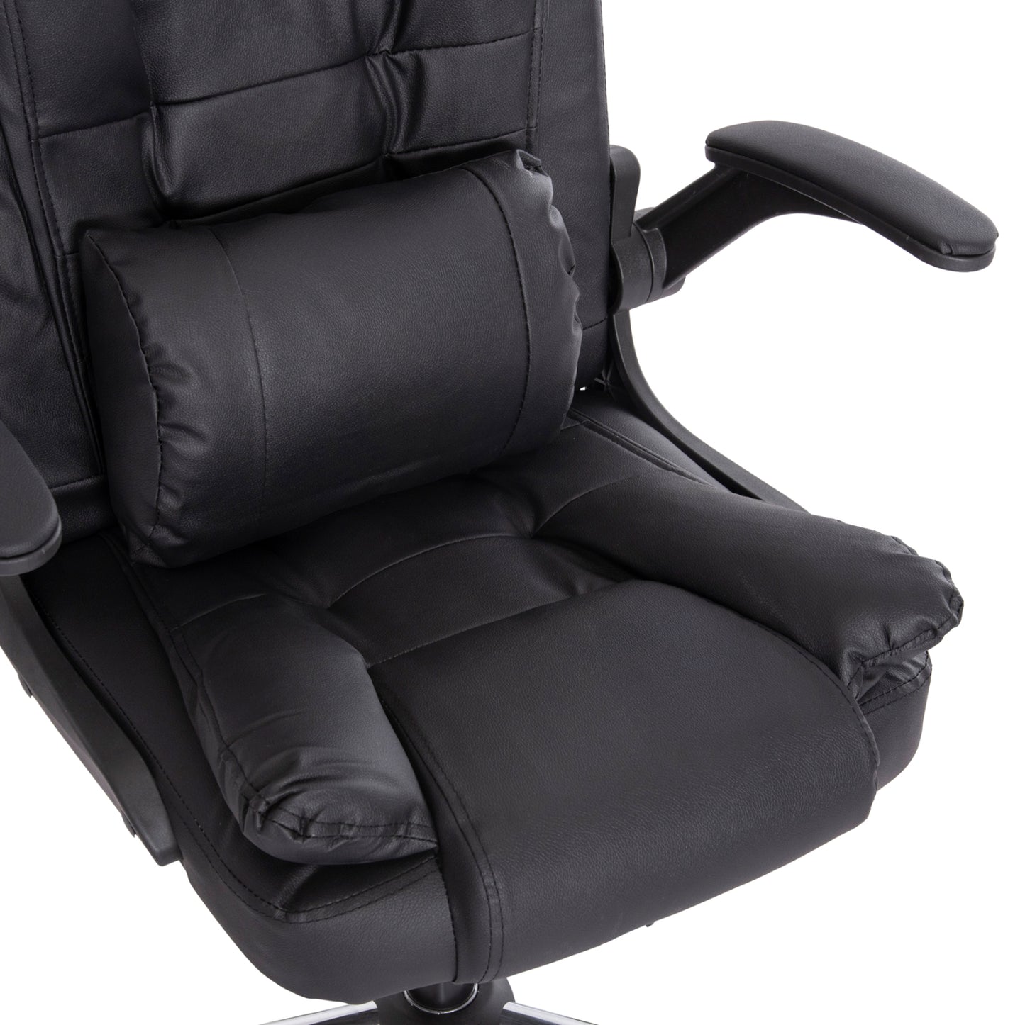 ΚΑΡΕΚΛΑ ΓΡΑΦΕΙΟΥ CANAN HM1201 ΜΑΥΡO PVC-ΒΑΣΗ ΧΡΩΜΙΟΥ 66x61x105Υεκ.