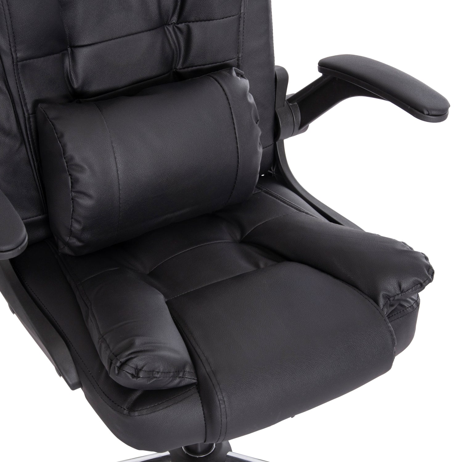 ΚΑΡΕΚΛΑ ΓΡΑΦΕΙΟΥ CANAN HM1201 ΜΑΥΡO PVC-ΒΑΣΗ ΧΡΩΜΙΟΥ 66x61x105Υεκ.