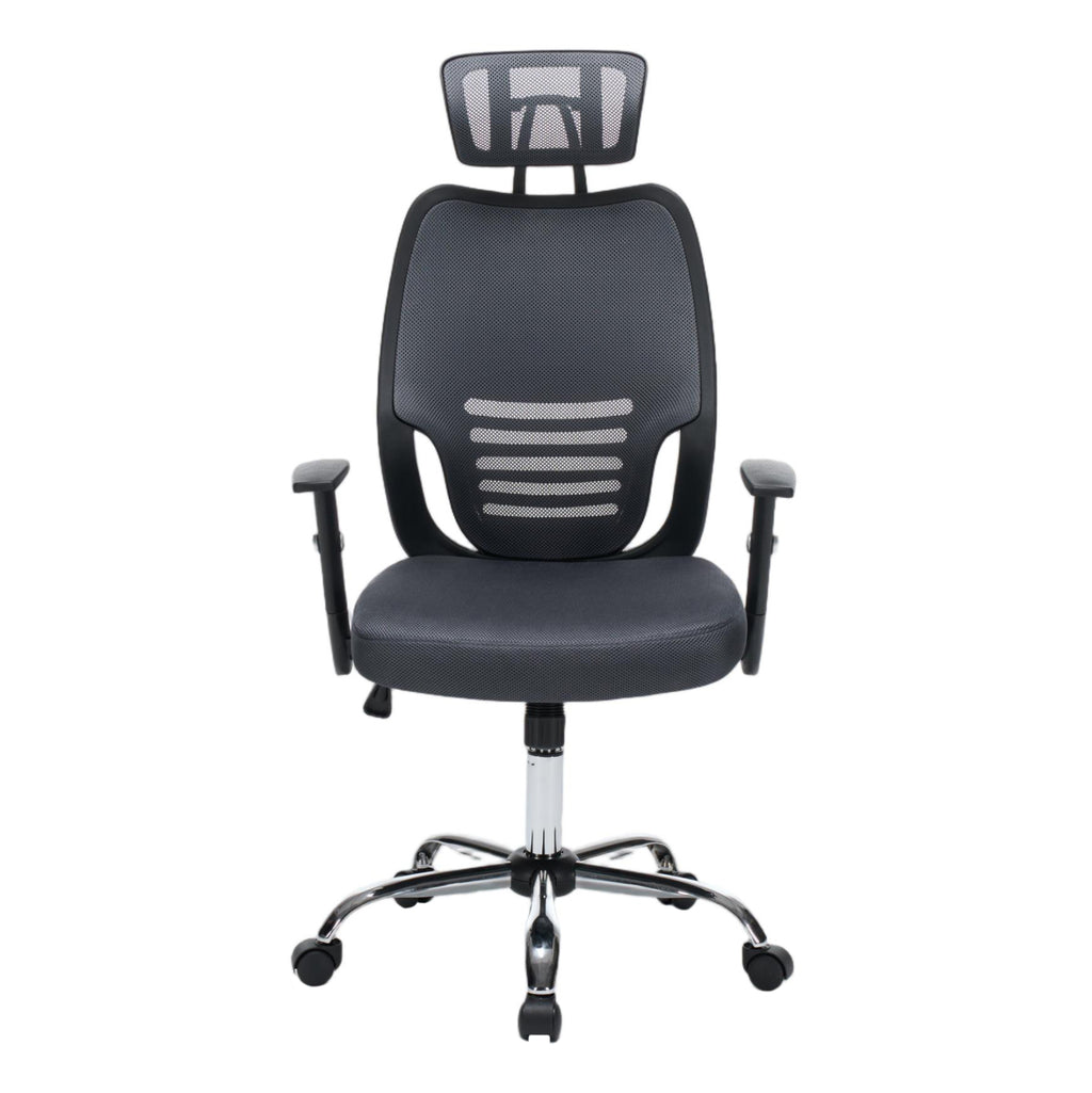ΚΑΡΕΚΛΑ ΓΡΑΦΕΙΟΥ BRIEF HM1206.02 ΓΚΡΙ MESH--ΒΑΣΗ ΧΡΩΜΙΟΥ 63x64x122Υεκ.