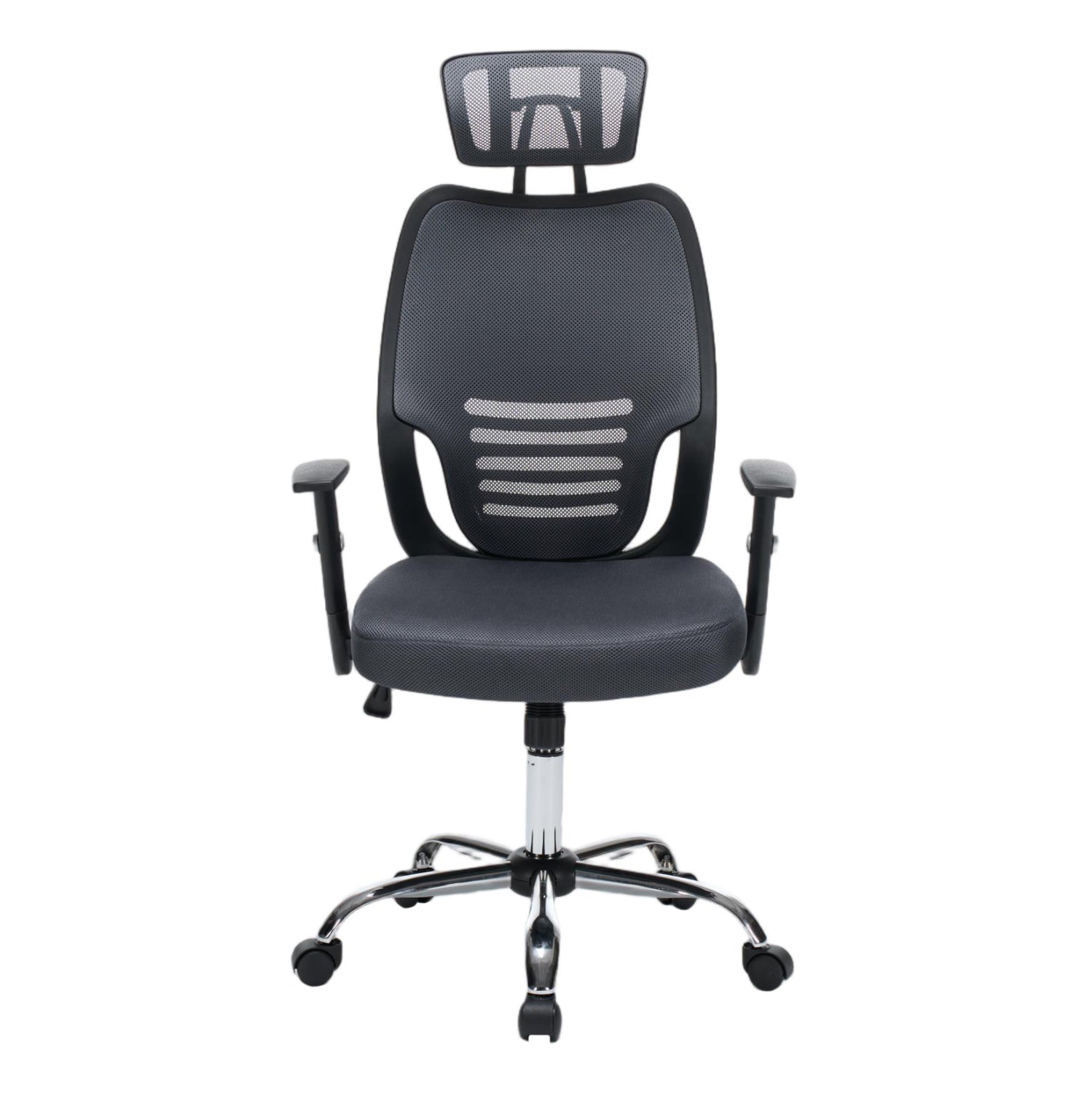 ΚΑΡΕΚΛΑ ΓΡΑΦΕΙΟΥ BRIEF HM1206.02 ΓΚΡΙ MESH--ΒΑΣΗ ΧΡΩΜΙΟΥ 63x64x122Υεκ.