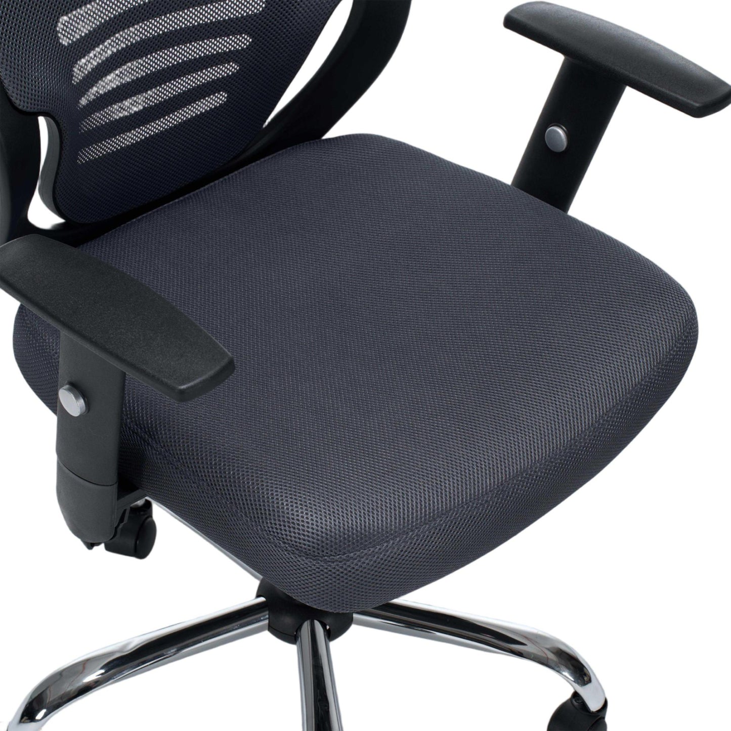 ΚΑΡΕΚΛΑ ΓΡΑΦΕΙΟΥ BRIEF HM1206.02 ΓΚΡΙ MESH--ΒΑΣΗ ΧΡΩΜΙΟΥ 63x64x122Υεκ.