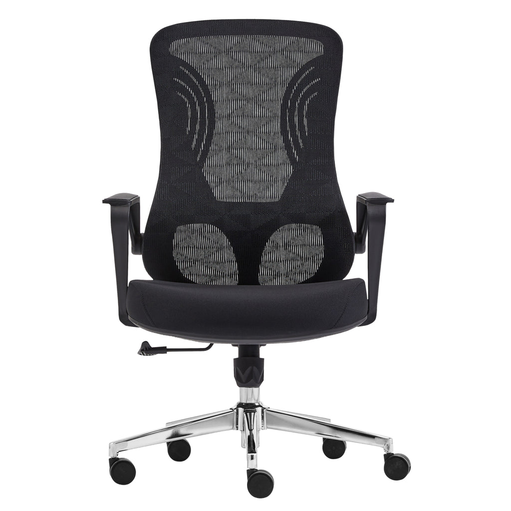 ΚΑΡΕΚΛΑ ΓΡΑΦΕΙΟΥ DECIFER HM1212.01 ΜΑΥΡO MESH-ΒΑΣΗ ΧΡΩΜΙΟΥ 61x60x110Υεκ.