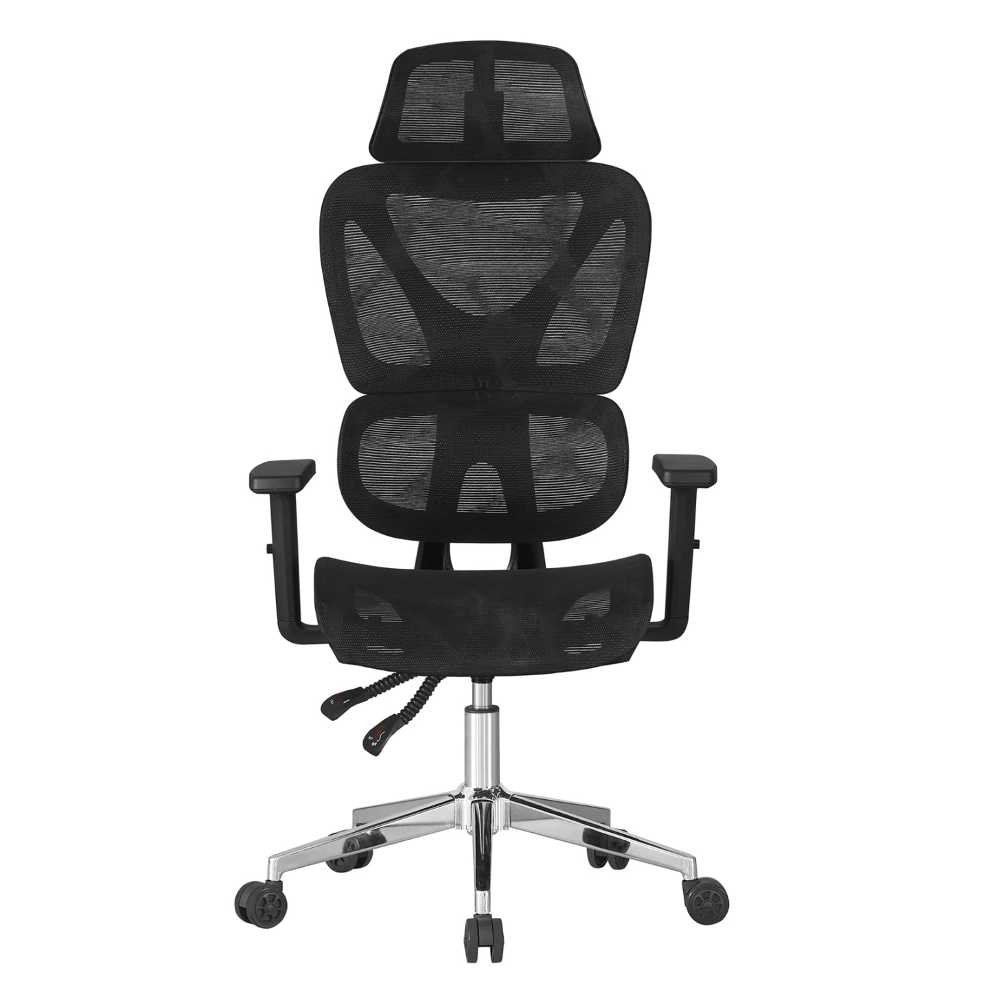 ΚΑΡΕΚΛΑ ΓΡΑΦΕΙΟΥ NOVAR HM1217.01 ΜΑΥΡO MESH--ΒΑΣΗ ΧΡΩΜΙΟΥ 51x49x129Υεκ