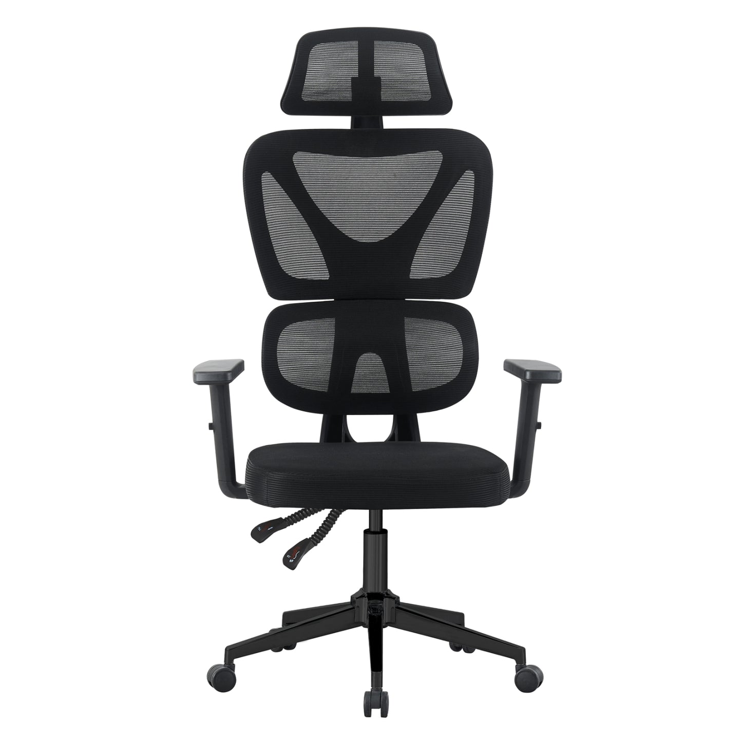 ΚΑΡΕΚΛΑ ΓΡΑΦΕΙΟΥ NOVAR HM1218.01 ΜΑΥΡO MESH--ΒΑΣΗ PP 51x49x121-129Υεκ