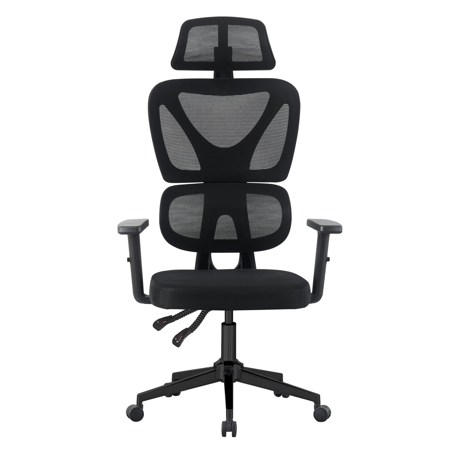 ΚΑΡΕΚΛΑ ΓΡΑΦΕΙΟΥ NOVAR HM1218.01 ΜΑΥΡO MESH--ΒΑΣΗ PP 51x49x121-129Υεκ