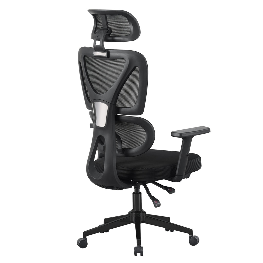 ΚΑΡΕΚΛΑ ΓΡΑΦΕΙΟΥ NOVAR HM1218.01 ΜΑΥΡO MESH--ΒΑΣΗ PP 51x49x121-129Υεκ