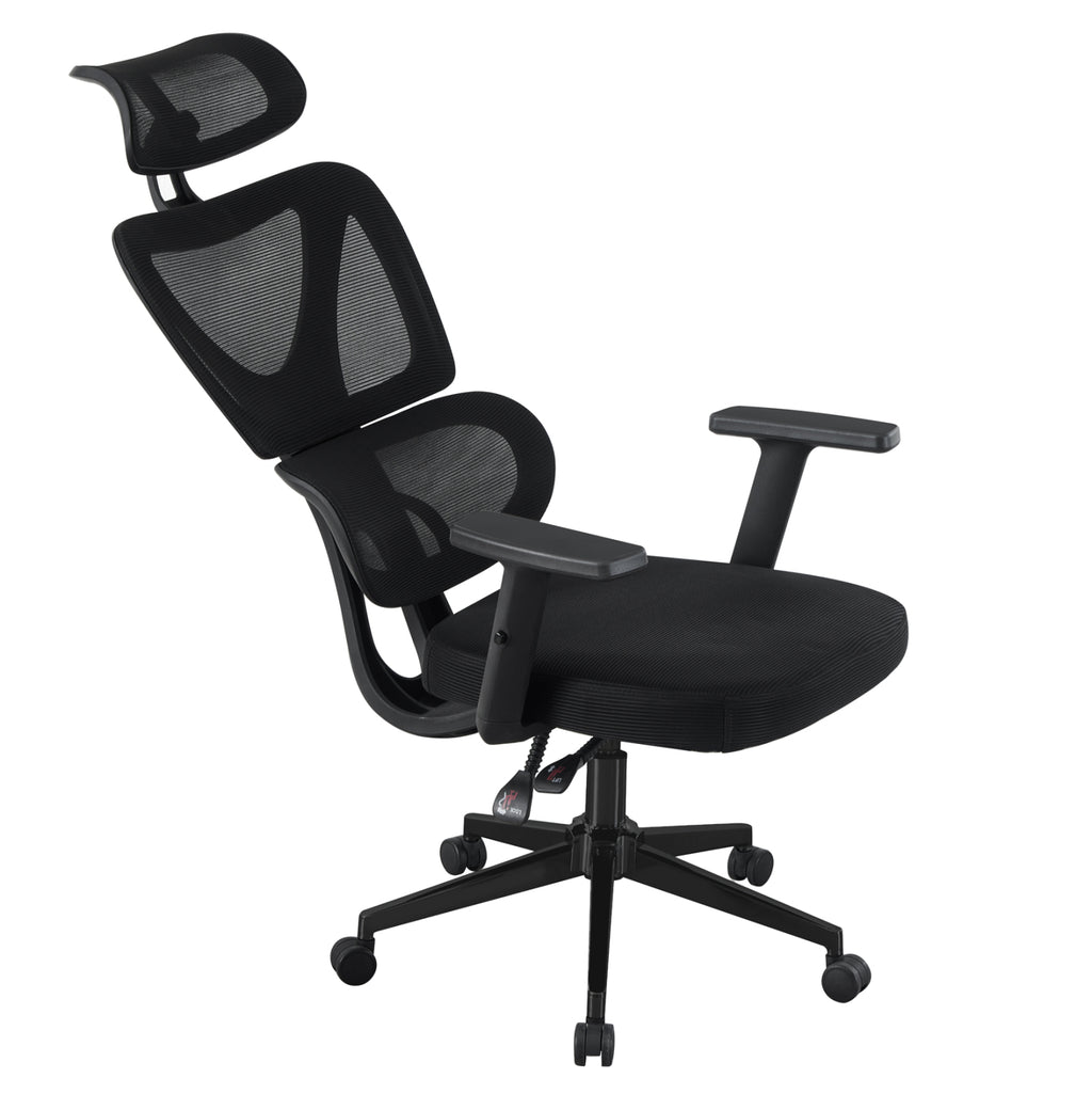 ΚΑΡΕΚΛΑ ΓΡΑΦΕΙΟΥ NOVAR HM1218.01 ΜΑΥΡO MESH--ΒΑΣΗ PP 51x49x121-129Υεκ