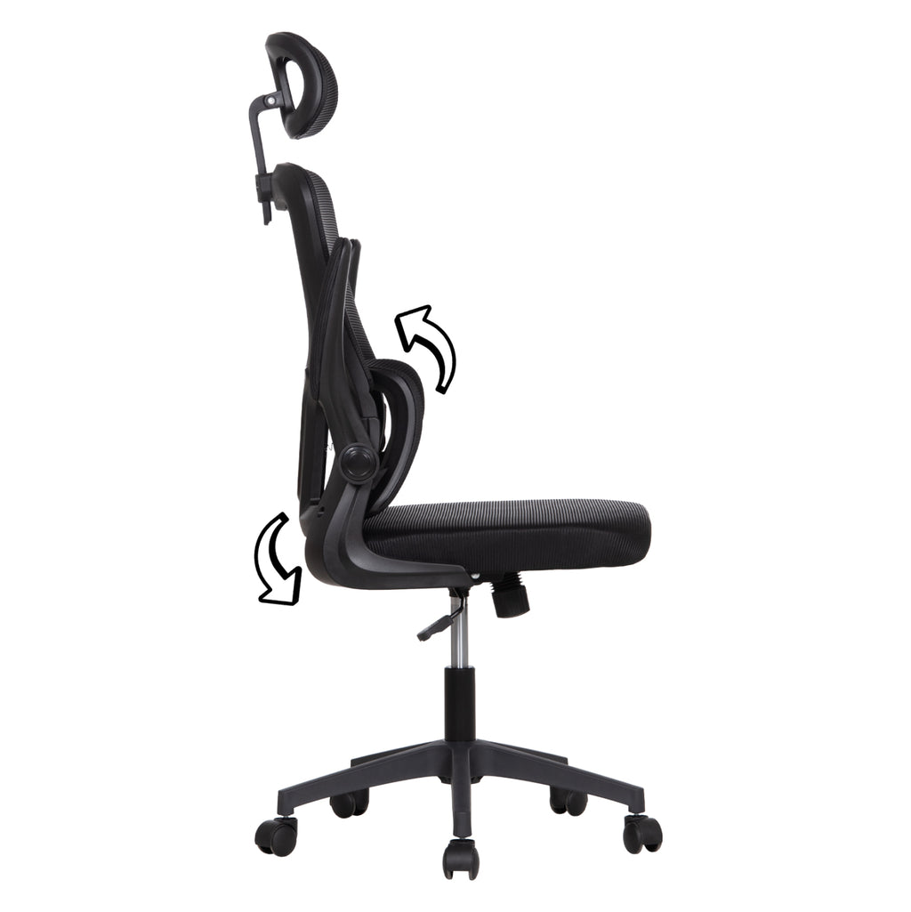 ΚΑΡΕΚΛΑ ΓΡΑΦΕΙΟΥ KESI HM1222.01 ΜΑΥΡO MESH & PP 61x62x125Υεκ.