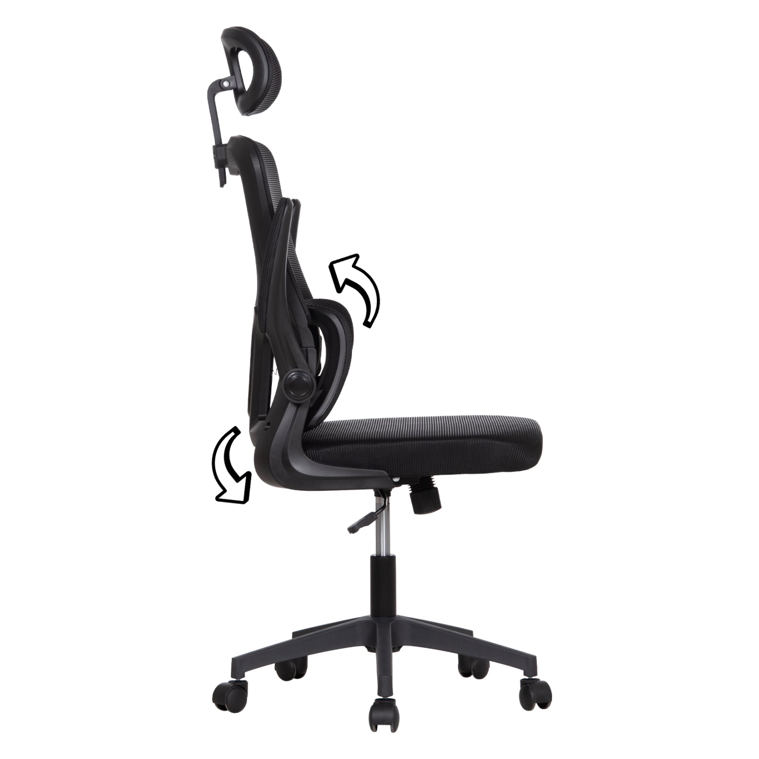 ΚΑΡΕΚΛΑ ΓΡΑΦΕΙΟΥ KESI HM1222.01 ΜΑΥΡO MESH & PP 61x62x125Υεκ.
