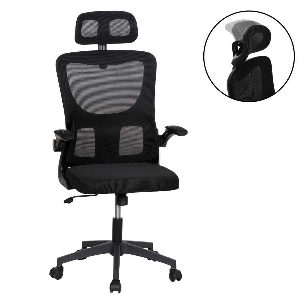 ΚΑΡΕΚΛΑ ΓΡΑΦΕΙΟΥ KESI HM1222.01 ΜΑΥΡO MESH & PP 61x62x125Υεκ.