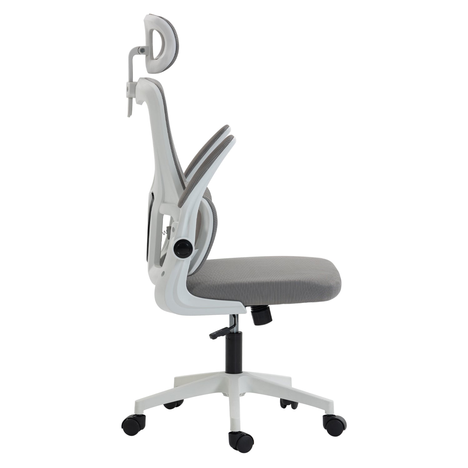 ΚΑΡΕΚΛΑ ΓΡΑΦΕΙΟΥ KESI HM1222.02 ΑΝΟΙΧΤΟ ΓΚΡΙ MESH--ΛΕΥΚΟ PP 52x50x122Υεκ.