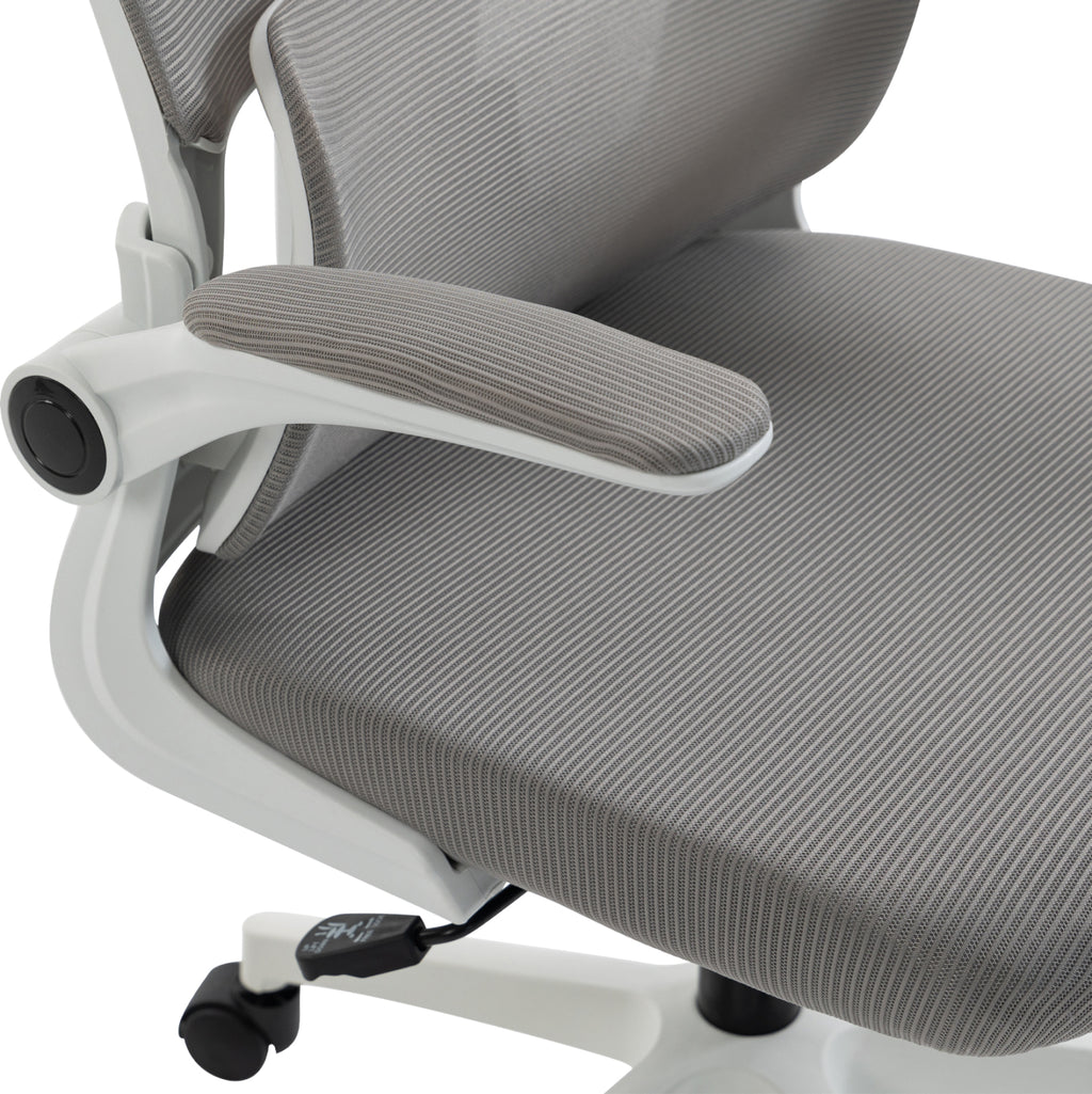 ΚΑΡΕΚΛΑ ΓΡΑΦΕΙΟΥ KESI HM1222.02 ΑΝΟΙΧΤΟ ΓΚΡΙ MESH--ΛΕΥΚΟ PP 52x50x122Υεκ.