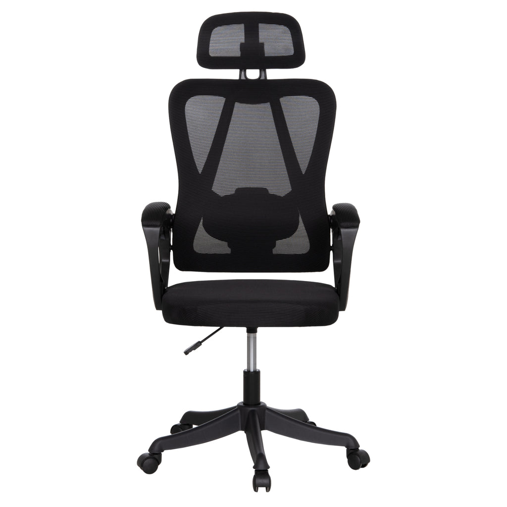 ΚΑΡΕΚΛΑ ΓΡΑΦΕΙΟΥ FRANTIC HM1224.01 ΜΑΥΡO MESH & ΠΟΛΥΠΡΟΠΥΛΕΝΙΟ 60x66x130Υεκ