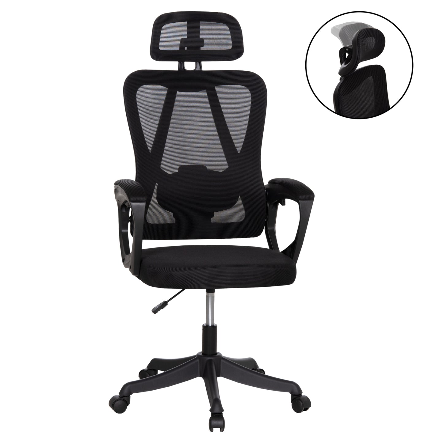 ΚΑΡΕΚΛΑ ΓΡΑΦΕΙΟΥ FRANTIC HM1224.01 ΜΑΥΡO MESH & ΠΟΛΥΠΡΟΠΥΛΕΝΙΟ 60x66x130Υεκ