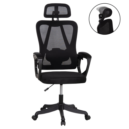 ΚΑΡΕΚΛΑ ΓΡΑΦΕΙΟΥ FRANTIC HM1224.01 ΜΑΥΡO MESH & ΠΟΛΥΠΡΟΠΥΛΕΝΙΟ 60x66x130Υεκ