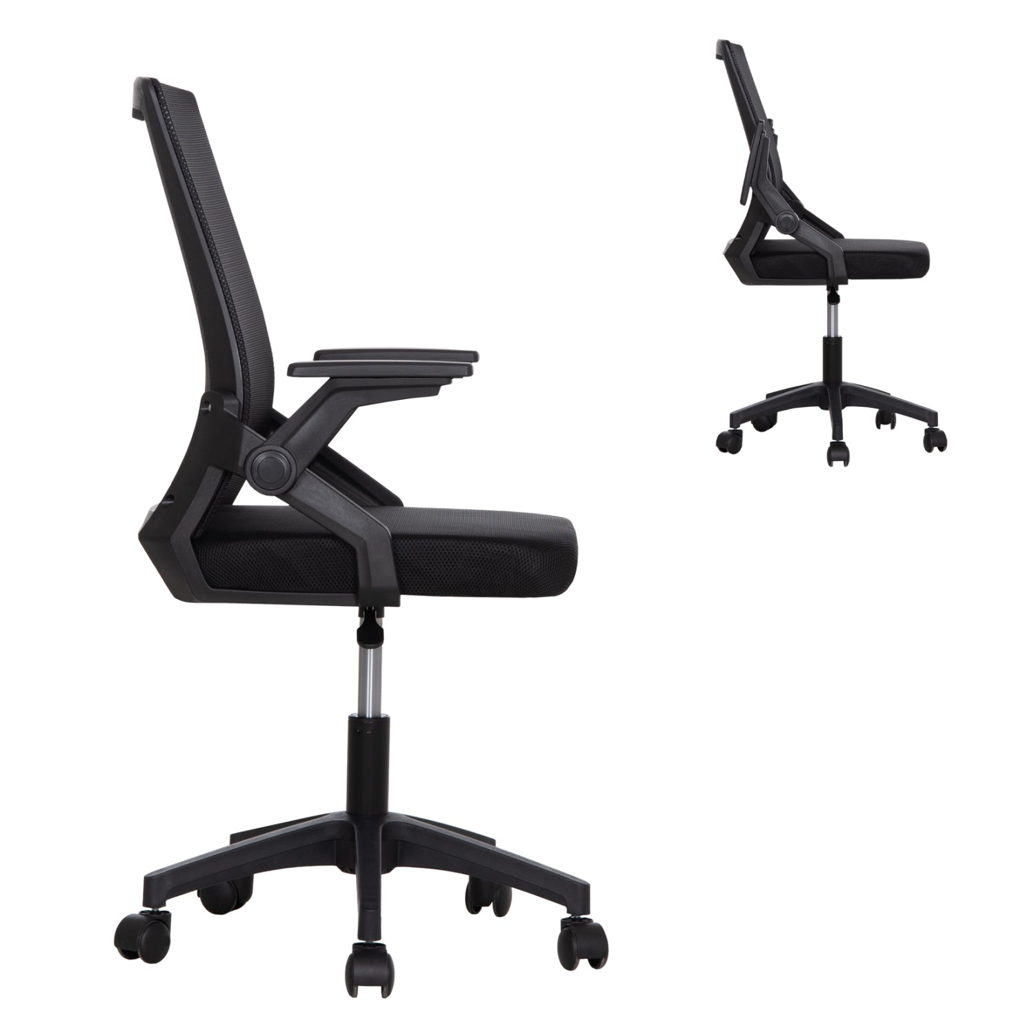 ΚΑΡΕΚΛΑ ΓΡΑΦΕΙΟΥ ZENITH HM1225.01 PP & MESH ΥΦΑΣΜΑ--ΜΑΥΡΟ 58x55x100Υεκ