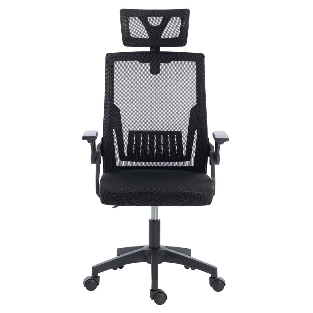 ΚΑΡΕΚΛΑ ΓΡΑΦΕΙΟΥ MATRON HM1226.01 ΜΑΥΡO PP & MESH ΥΦΑΣΜΑ 47x47x128Υεκ