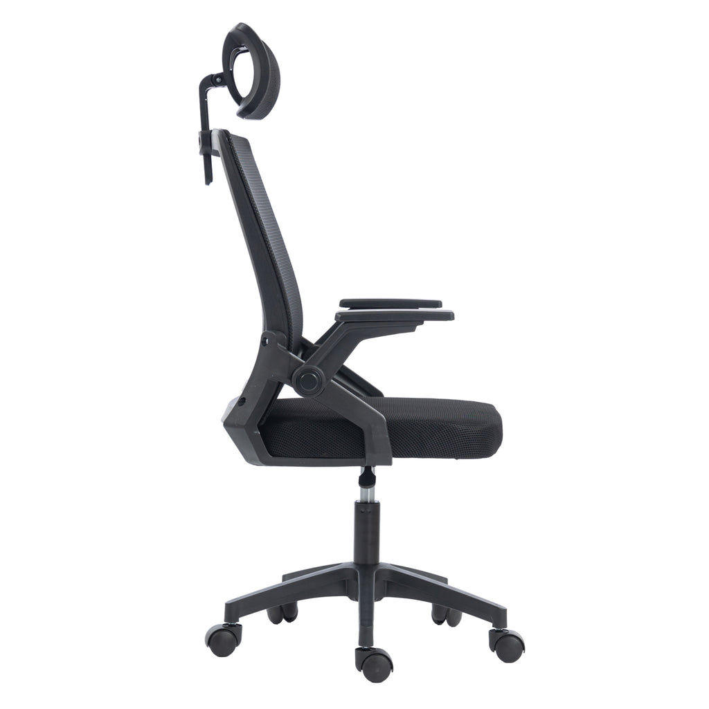 ΚΑΡΕΚΛΑ ΓΡΑΦΕΙΟΥ MATRON HM1226.01 ΜΑΥΡO PP & MESH ΥΦΑΣΜΑ 47x47x128Υεκ