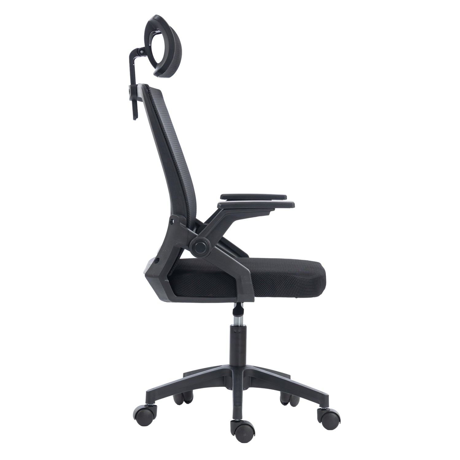 ΚΑΡΕΚΛΑ ΓΡΑΦΕΙΟΥ MATRON HM1226.01 ΜΑΥΡO PP & MESH ΥΦΑΣΜΑ 47x47x128Υεκ