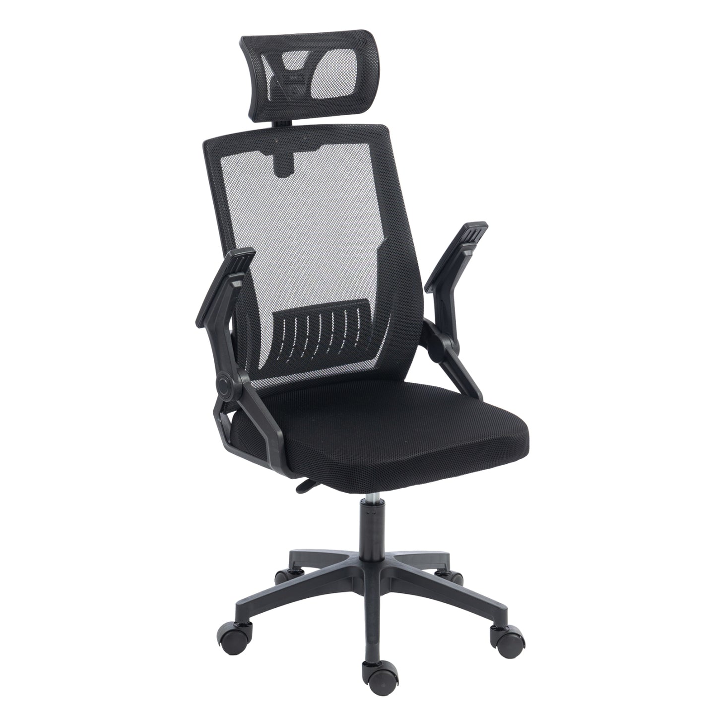 ΚΑΡΕΚΛΑ ΓΡΑΦΕΙΟΥ MATRON HM1226.01 ΜΑΥΡO PP & MESH ΥΦΑΣΜΑ 47x47x128Υεκ