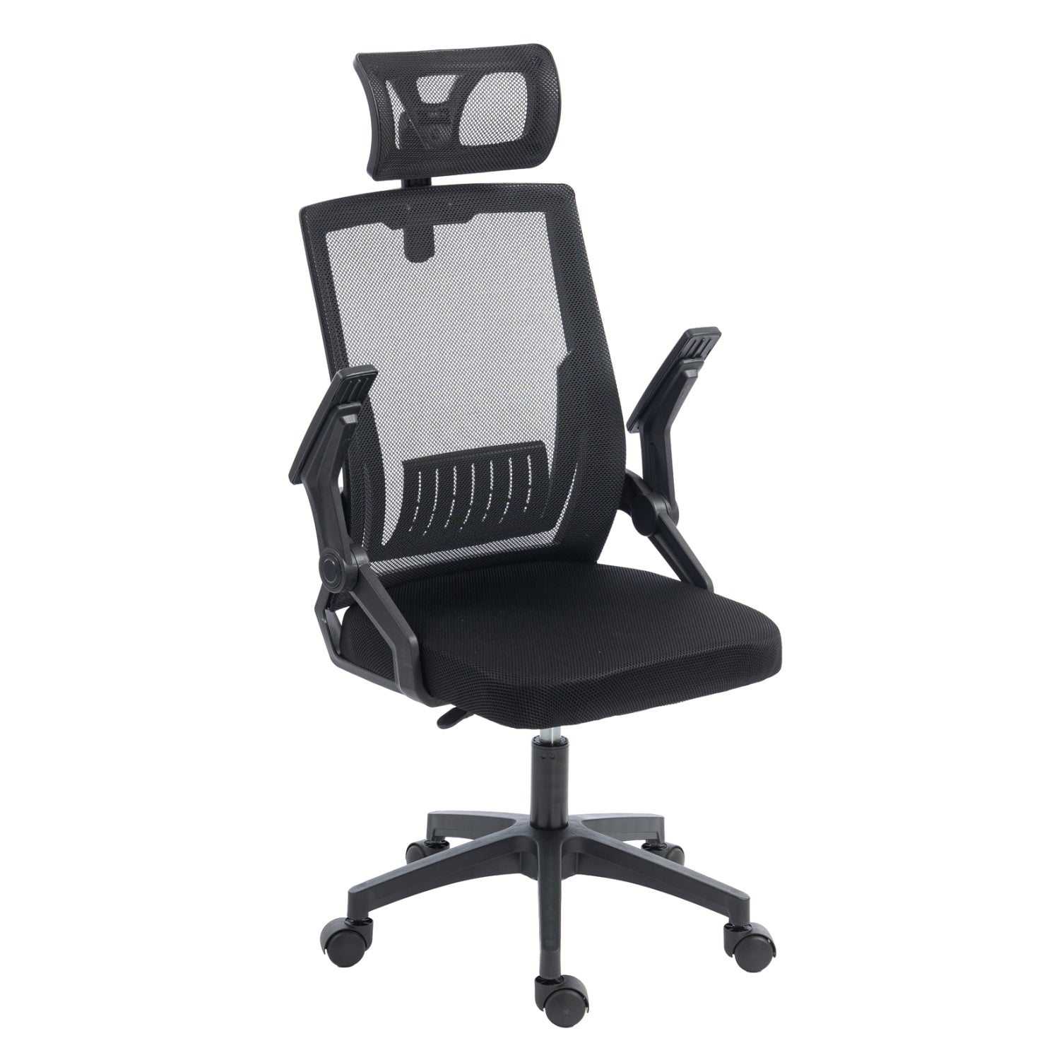 ΚΑΡΕΚΛΑ ΓΡΑΦΕΙΟΥ MATRON HM1226.01 ΜΑΥΡO PP & MESH ΥΦΑΣΜΑ 47x47x128Υεκ