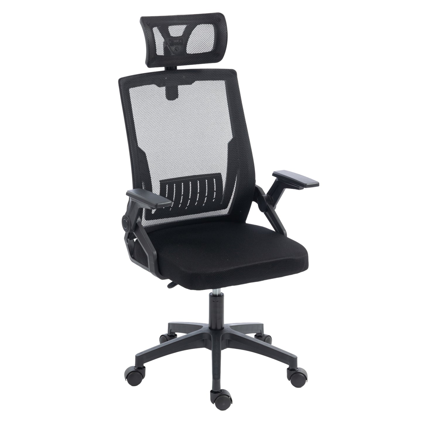 ΚΑΡΕΚΛΑ ΓΡΑΦΕΙΟΥ MATRON HM1226.01 ΜΑΥΡO PP & MESH ΥΦΑΣΜΑ 47x47x128Υεκ