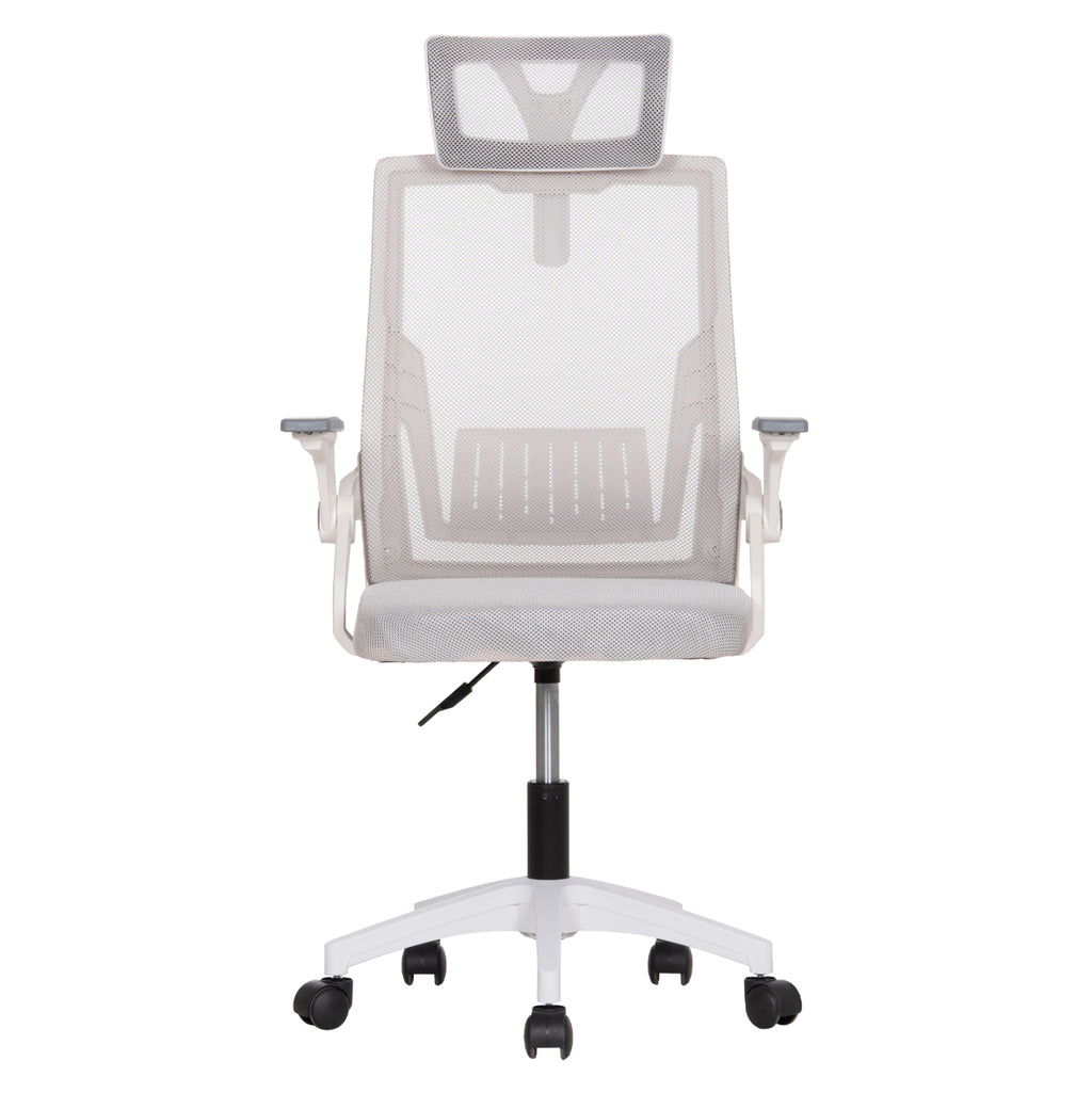 ΚΑΡΕΚΛΑ ΓΡΑΦΕΙΟΥ MATRON HM1226.02 ΛΕΥΚΟ PP--ΑΝΟΙΧΤΟ ΓΚΡΙ MESH 59x55x115Υεκ