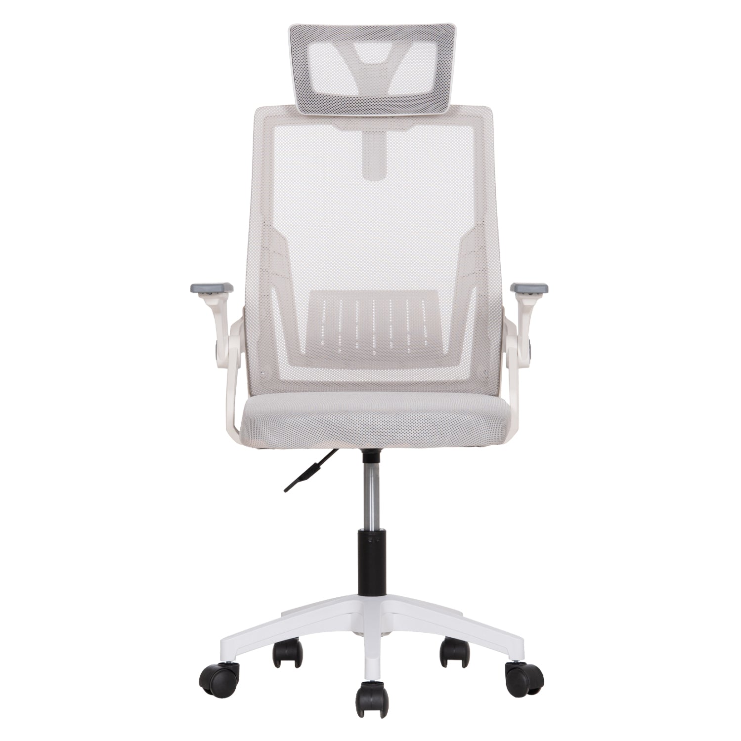 ΚΑΡΕΚΛΑ ΓΡΑΦΕΙΟΥ MATRON HM1226.02 ΛΕΥΚΟ PP--ΑΝΟΙΧΤΟ ΓΚΡΙ MESH 59x55x115Υεκ