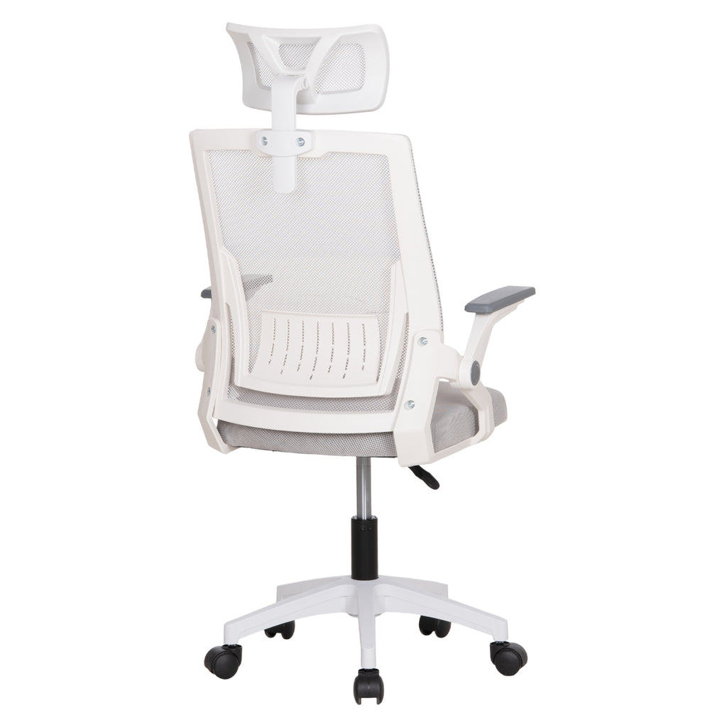 ΚΑΡΕΚΛΑ ΓΡΑΦΕΙΟΥ MATRON HM1226.02 ΛΕΥΚΟ PP--ΑΝΟΙΧΤΟ ΓΚΡΙ MESH 59x55x115Υεκ